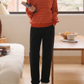 Black Velvet-Lined Maternity Tapered Trousers