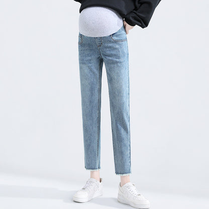 Straight Leg Denim with Raw Cut