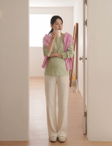 Chenille Maternity Palazzo Pants Off White