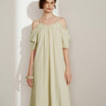 Amara Cold-Shoulder Midi Dress Light Khaki