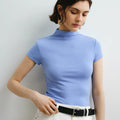 Tessa Modal Mock-Neck Top Light Blue