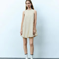 Cora Utility A-Line Mini Dress Off White