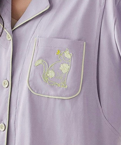 Maternity & Nursing Collared Pajamas Set