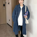 Loose-Fit Button Down Maternity Denim Dress