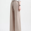 Wide Leg Ice Silk Pants Light Coffee