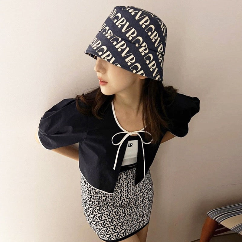 GROVE 22Contrasting-trim Cotton Top