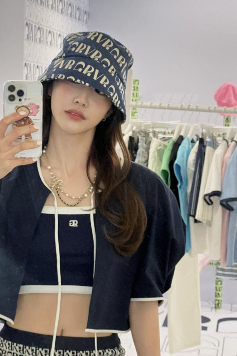 GROVE 22Contrasting-trim Cotton Top