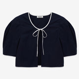 GROVE 22Contrasting-trim Cotton Top