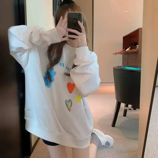 ADER EOFFOR Playful Hearts & Flowers Maternity Sweatshirt