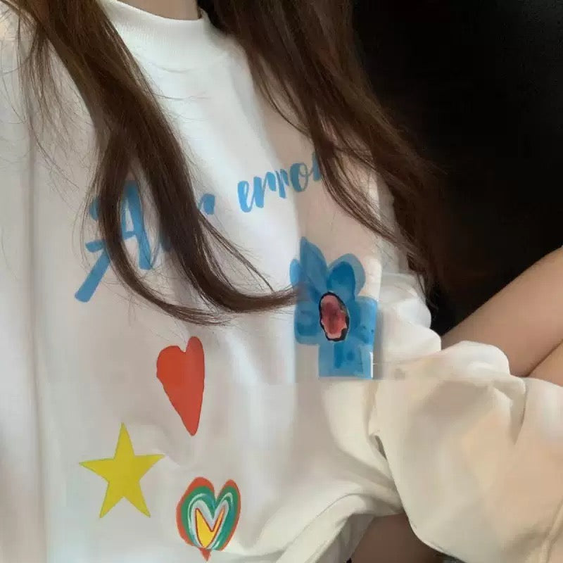 ADER EOFFOR Playful Hearts & Flowers Maternity Sweatshirt