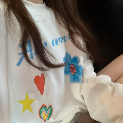 ADER EOFFOR Playful Hearts & Flowers Maternity Sweatshirt