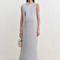 Shoulder-Tie Sleeveless Dress Mist Blue