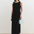 Shoulder-Tie Sleeveless Dress Black