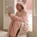LinaBell White Fleece Fluffy Fuzzy Warm Pyjama Set