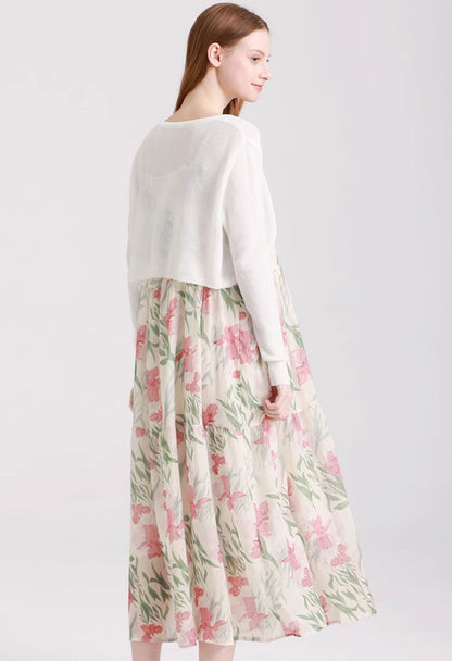 Blossom Maxi - Floral Sundress & Cardigan Set