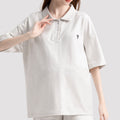 Casual Maternity Short Sleeve Two-Piece Light Grey