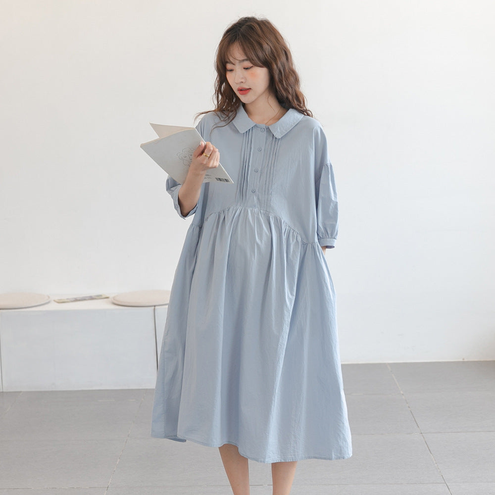 Breezy Blue Maternity Midi Dress