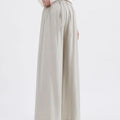 Wide Leg Ice Silk Pants Beige