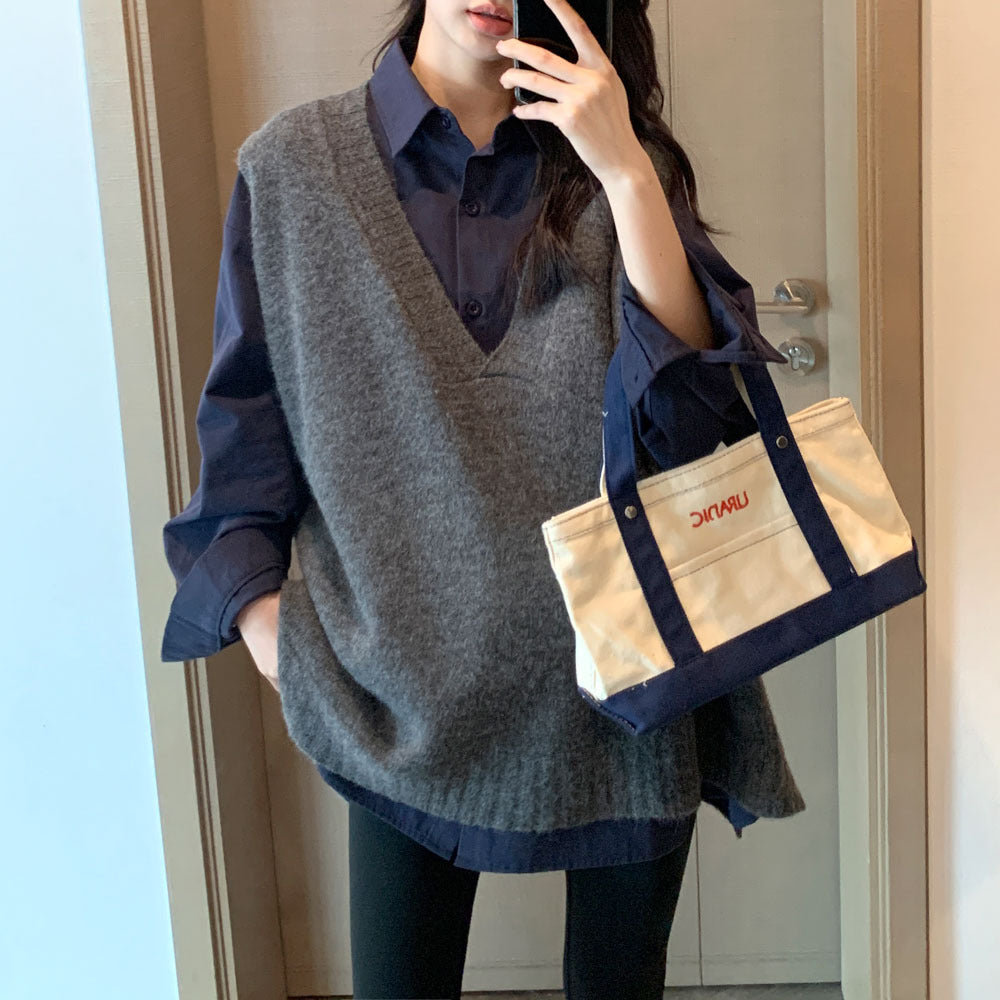 Chic V-Neck Knit Vest