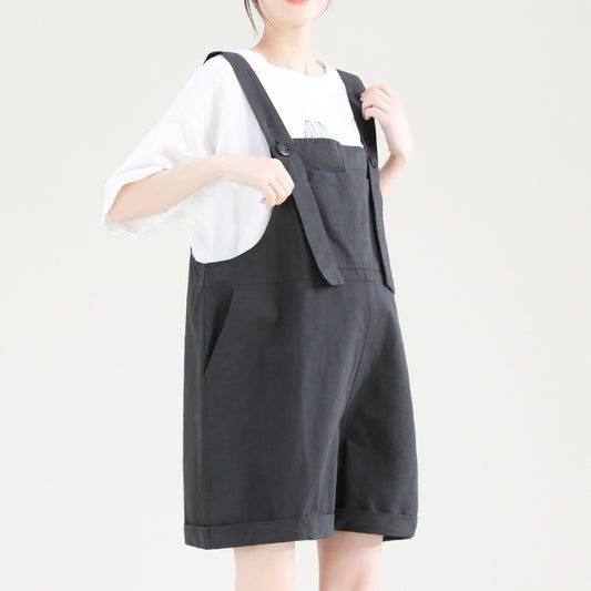 Adjustable Casual Loose Wide Leg Short Overall
