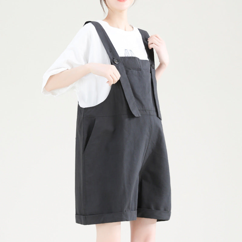 Adjustable Casual Loose Wide Leg Short Overall