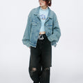 Butterfly Embroidered Denim Jacket