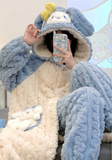 Cinnamoroll White Fleece Fluffy Fuzzy Warm Pyjama Set