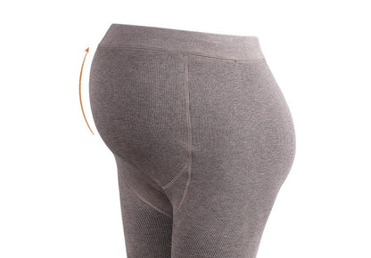 Thick Fleece-Lined Maternity Footed Tights
