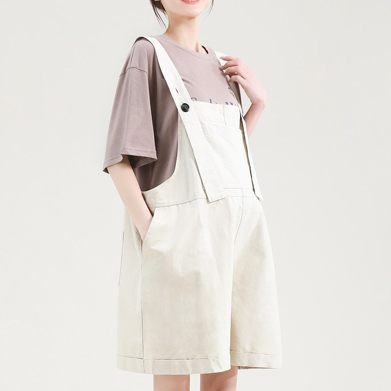 Adjustable Casual Loose Wide Leg Short Overall