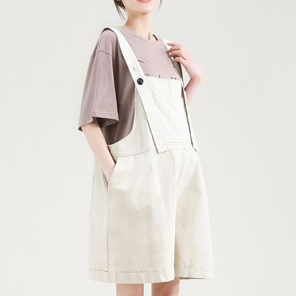Adjustable Casual Loose Wide Leg Short Overall