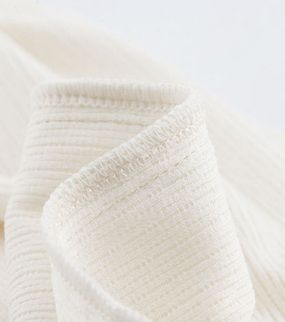 Over Bump Straight Leg Cotton Silk Pants Off White