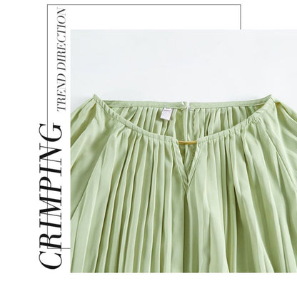 Loose Fit Pleated Midi Dress