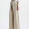Wide Leg Ice Silk Pants Khaki