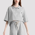 Casual Maternity Short Sleeve Two-Piece Grey