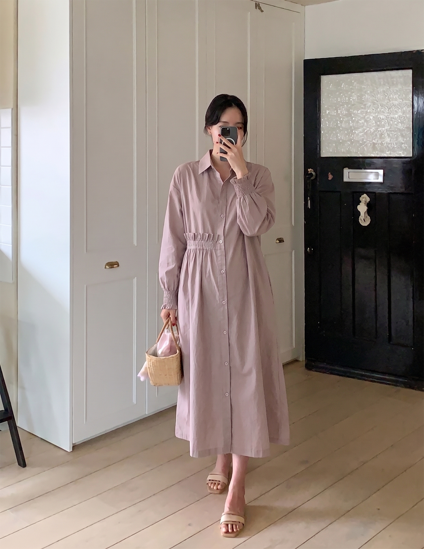 Trendy Mauve Midi Maternity Skirt Dress