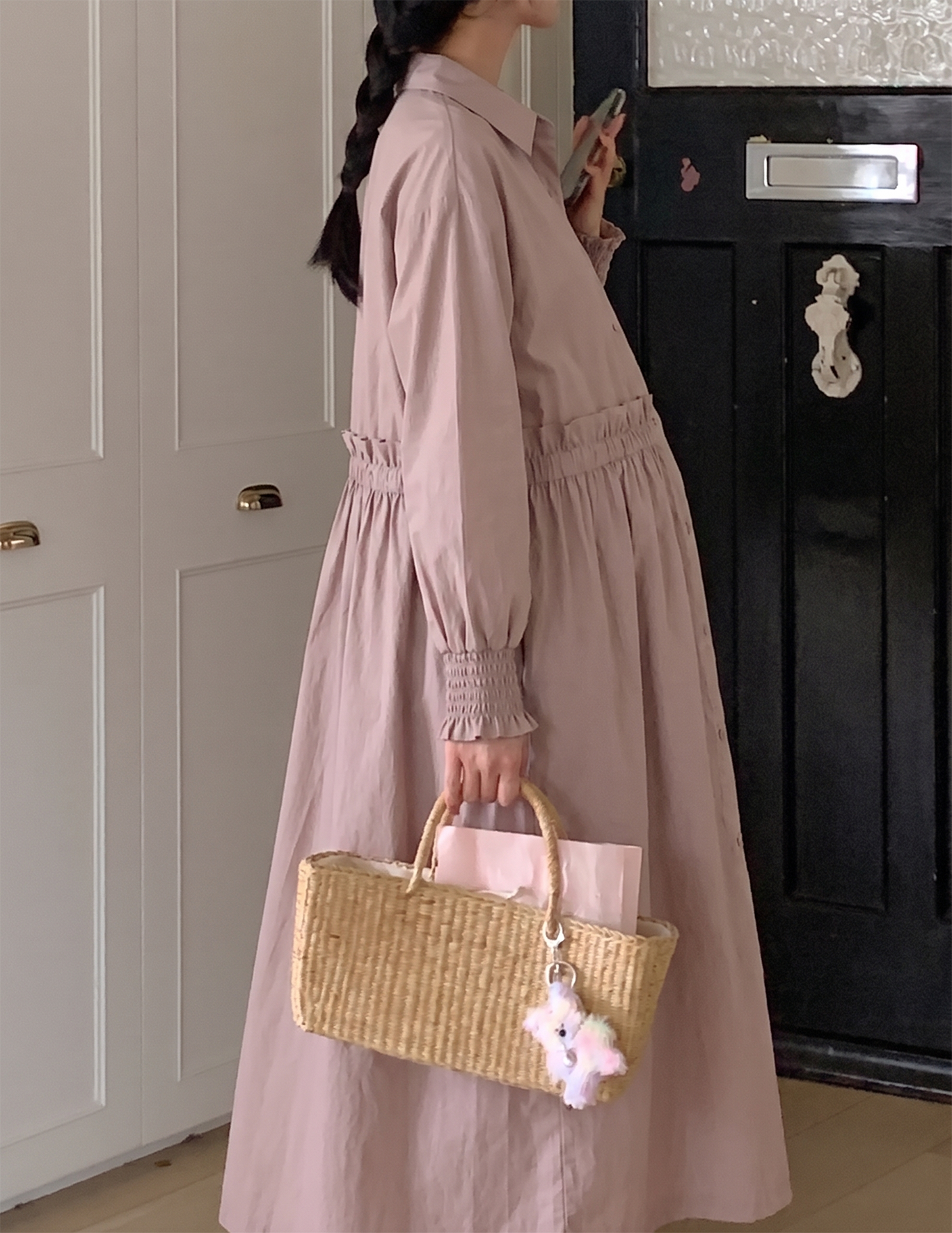 Trendy Mauve Midi Maternity Skirt Dress