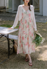 Blossom Maxi - Floral Sundress & Cardigan Set