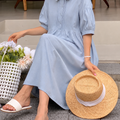 Breezy Blue Maternity Midi Dress