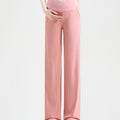 Wide Leg Crossover Waist Cotton Silk Pants Pink