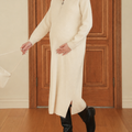 Elegant Ivory Maternity Sweater Dress