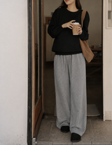 Fləfē Wide Leg Pants Light Grey