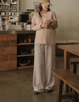 Fləfē Wide Leg Pants Oatmeal