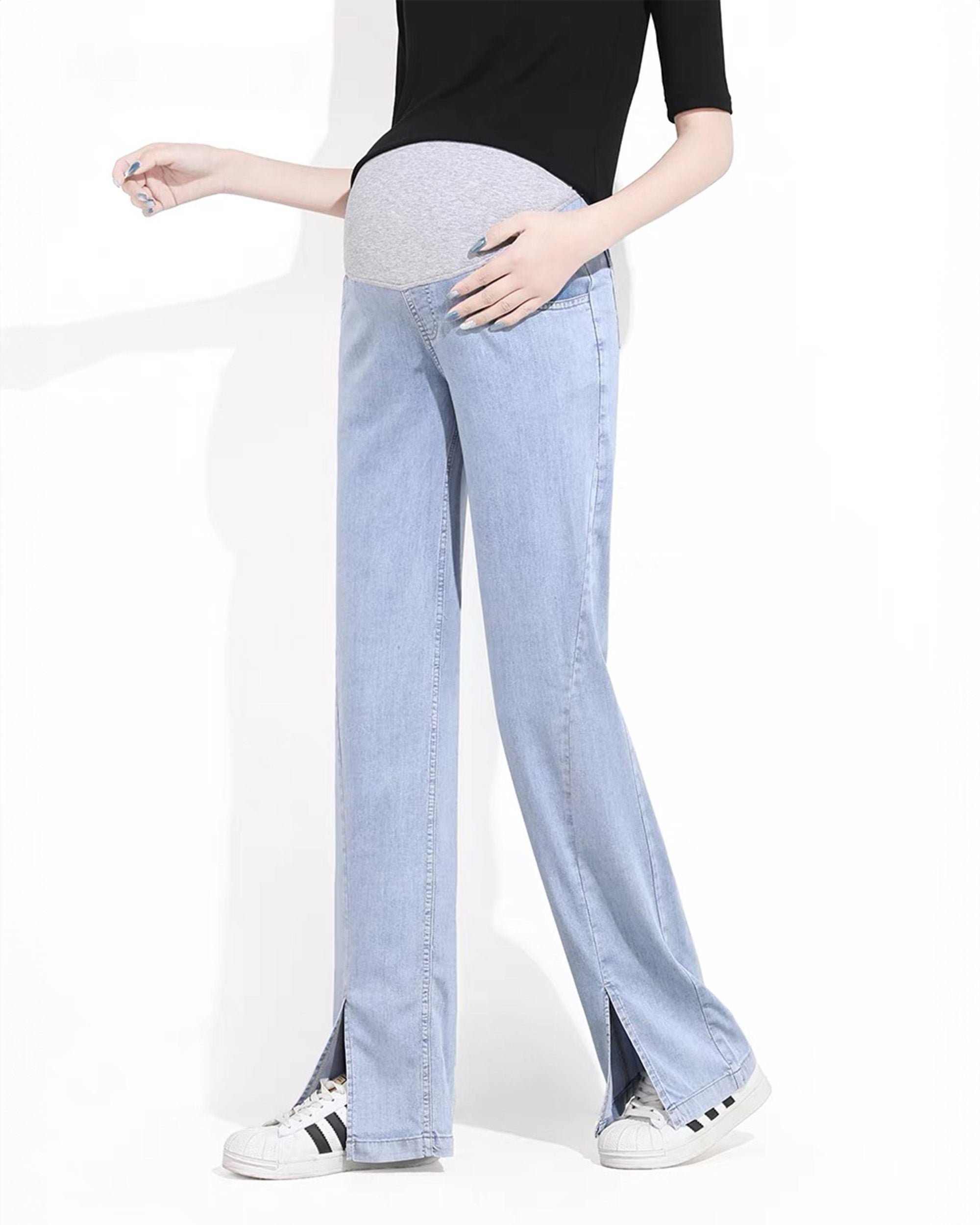 Front Slit Jeans Cool Summer