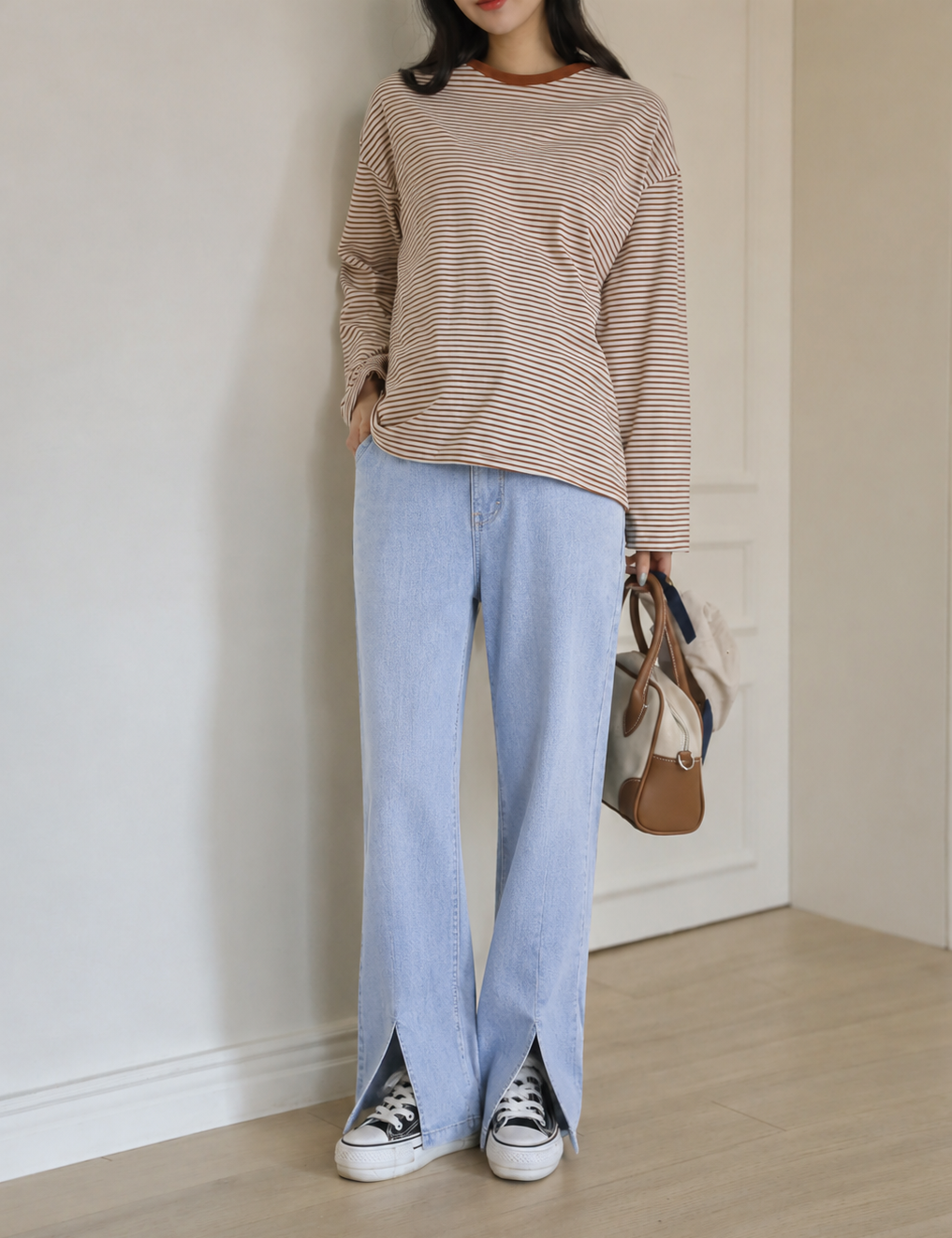 Front Slit Jeans Cool Summer