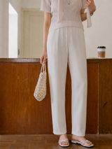 Loose-Fit Drawstring Straight-Leg Pants
