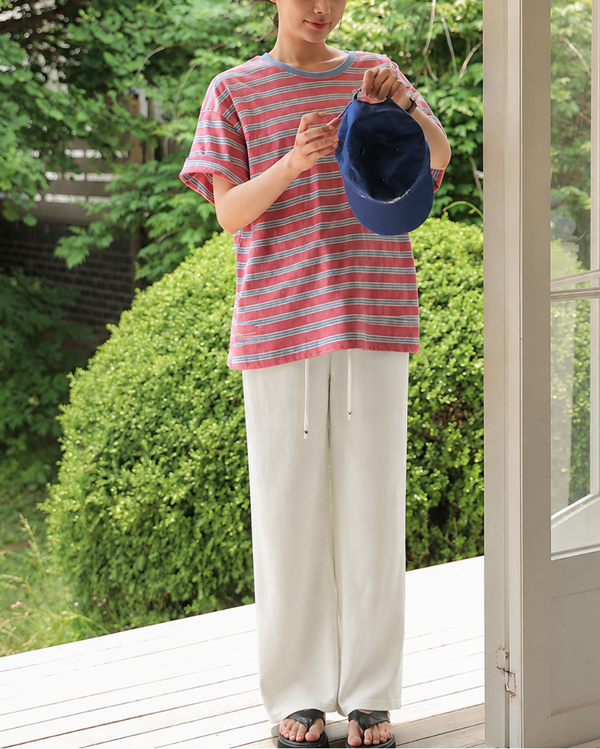Maternity Drawstring Straight-Leg Pants White