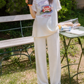 Over Bump Straight Leg Cotton Silk Pants