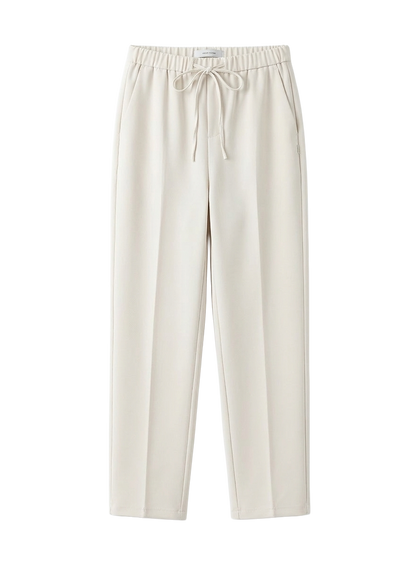 Loose-Fit Drawstring Straight-Leg Pants