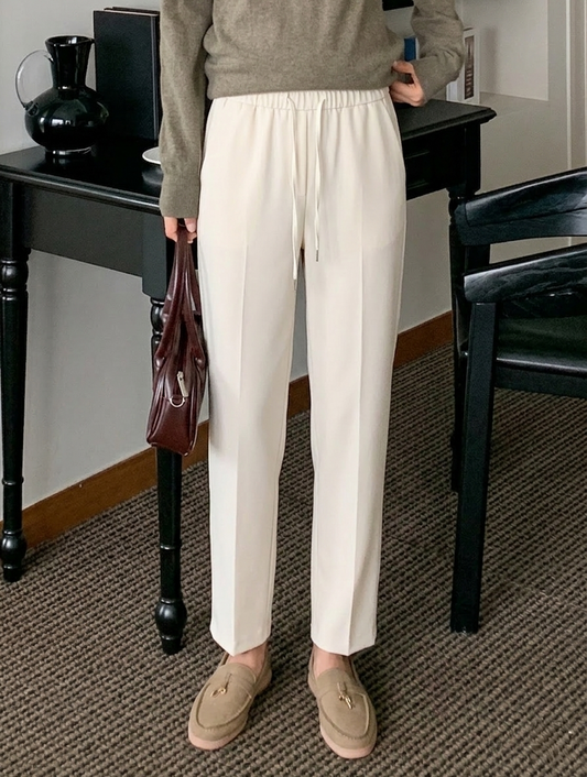 Loose-Fit Drawstring Straight-Leg Pants