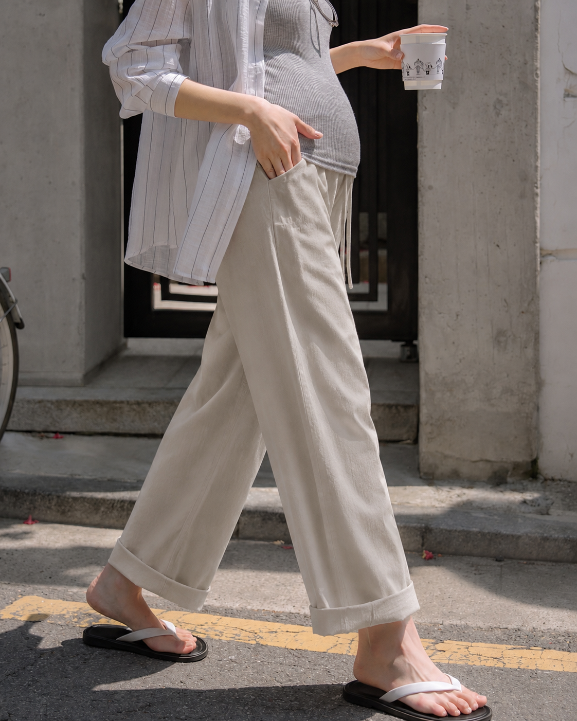Petite Tencel Harem Pants Apricot Ash